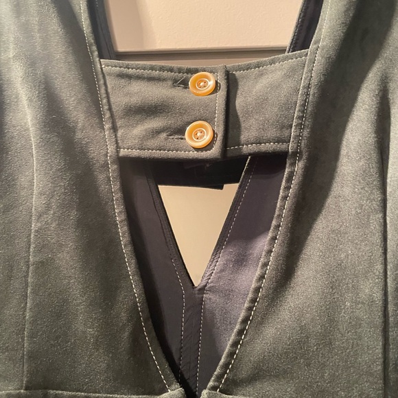 Maeve V-Neck A-Line Mini Dress - Faux Suede - Picture 8 of 10